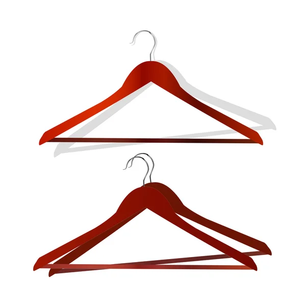 Realistic Wood Coat Hangers — Stock Vector