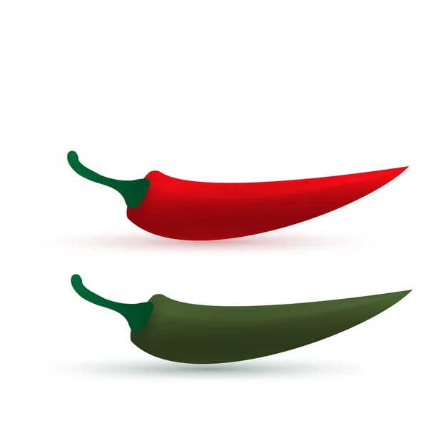 Vector chili red and green — Stock Vector