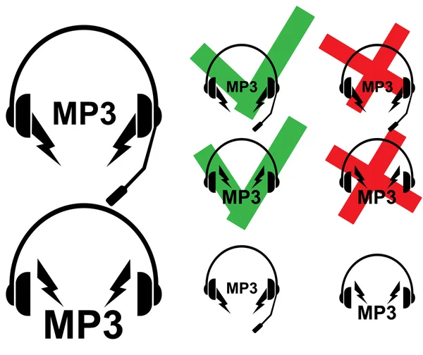 Ilustración vectorial de diferentes tipos de auriculares — Vector de stock