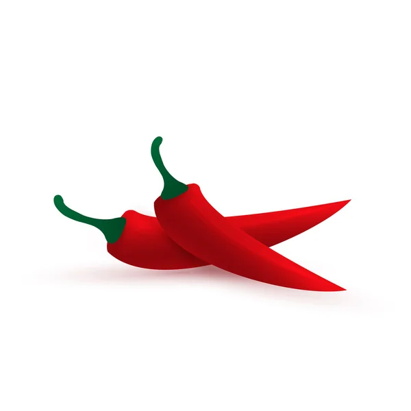 Dos chiles aislados sobre fondo blanco — Vector de stock