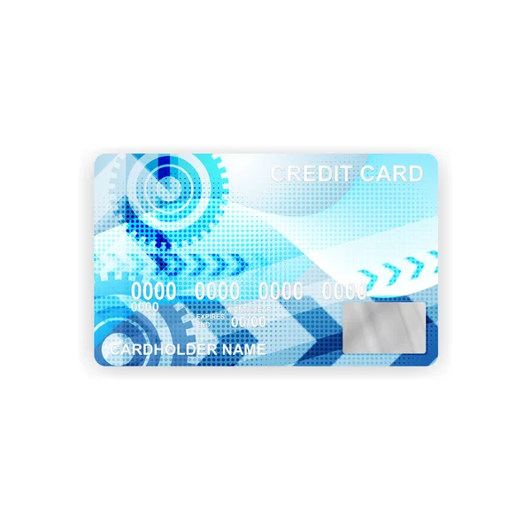 Una tarjeta de crédito con una abstracción de fondo azul. acuerdo de negocios — Vector de stock