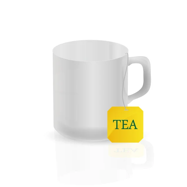 白杯茶袋 — 图库矢量图片