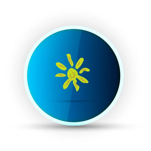 Værblått lysende ikon på hvit bakgrunn – stockvektor