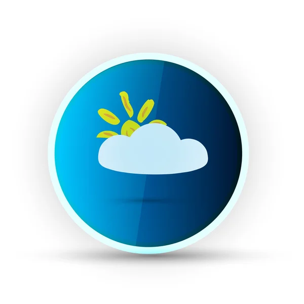 Wetter blaues Hochglanz-Symbol auf weißem Hintergrund — Stockvektor