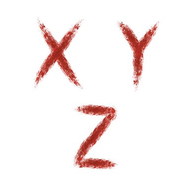 vektör çizim, el harfi çizilmiş.