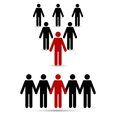 Bir takım ve liderin vektör çizimi