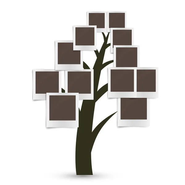 Family tree design, insert your photos into frames — Stock Vector