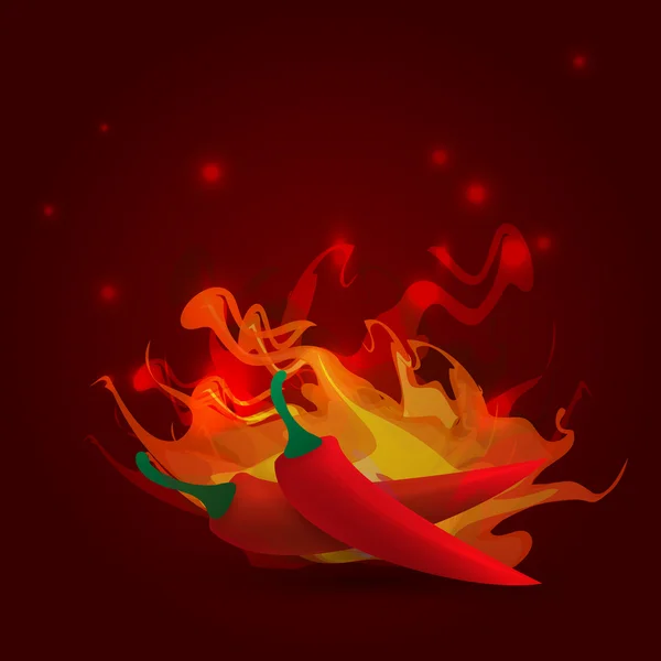 Vector flaming red chili — Stock Vector