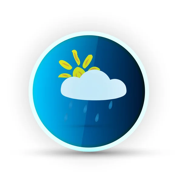 Weather blue glossy icon on white background — Stock Vector