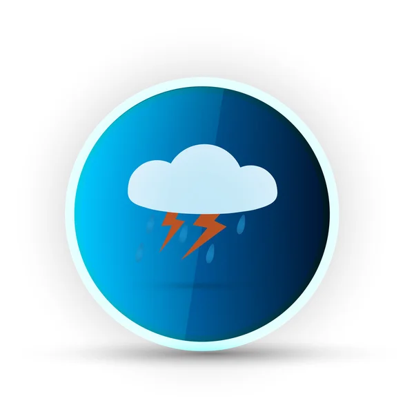 Weather blue glossy icon on white background — Stock Vector
