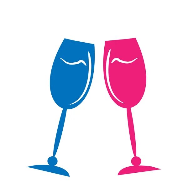 Två färg glas champagne — Stock vektor