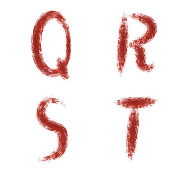 vektör çizim, el harfi çizilmiş.