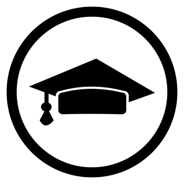 Μαύρο καπέλο απόφοιτος απομονώνονται σε λευκό φόντο. διάνυσμα — Διανυσματικό Αρχείο