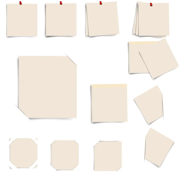 Poznámka Sticky note izolovaných na bílém pozadí, vektorové ilustrace — Stockový vektor