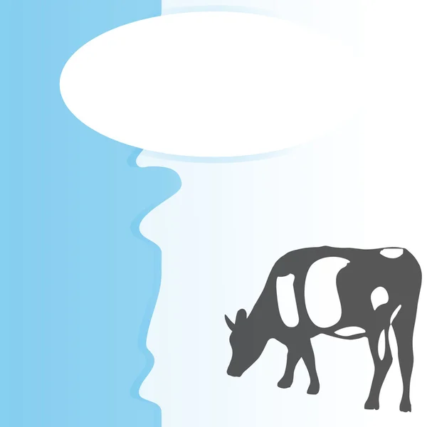 Фон с коровой - векторная иллюстрация — стоковый вектор