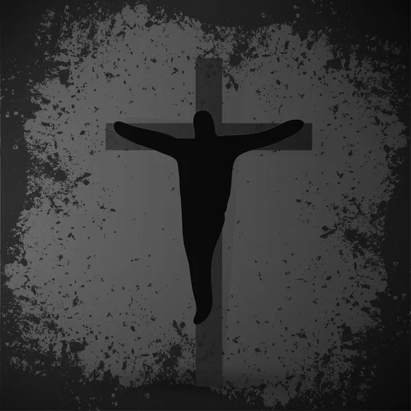 Jesús con cruz — Vector de stock