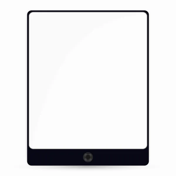 Tablet ordenador con pantalla blanca. Ilustración vectorial — Vector de stock