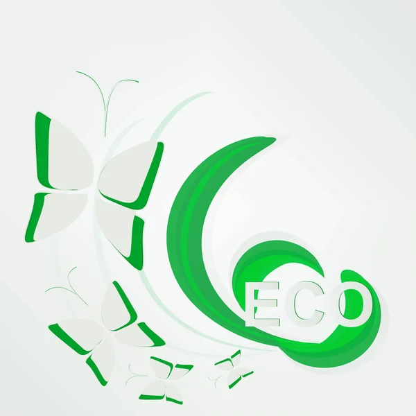 Eco concept - zielony motyl — Wektor stockowy