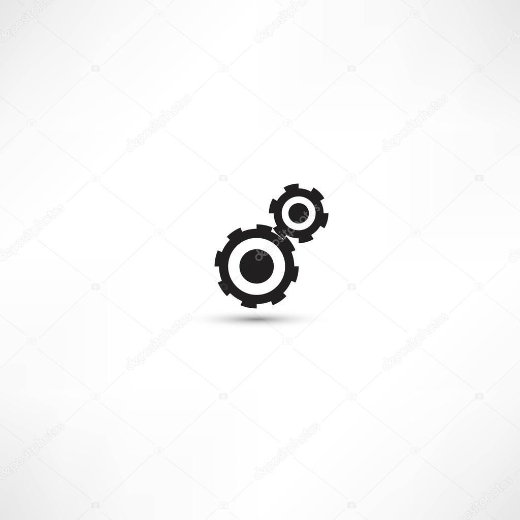 black cogs (gears) on light background