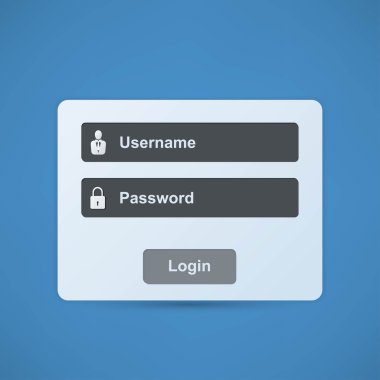 giriş formu sayfası koyu mavi zemin üzerine