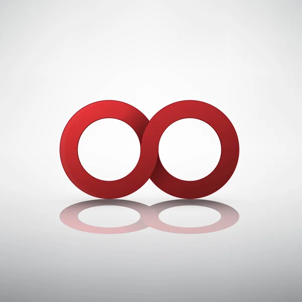 Signo infinito rojo — Archivo Imágenes Vectoriales