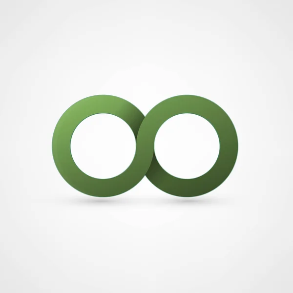 Signo de infinito verde — Vector de stock