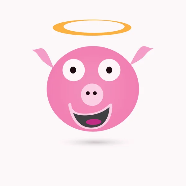 Angel pig — Stock Vector