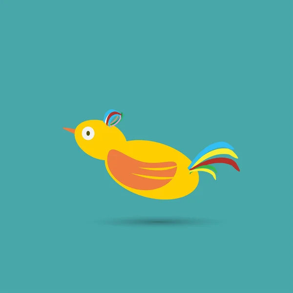 Gele vogel cartoon — Stockvector