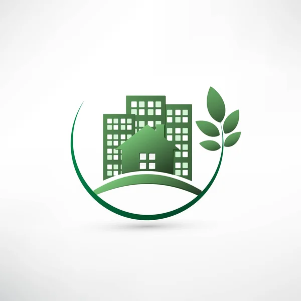 Green immobilier respectueux de l'environnement . — Image vectorielle