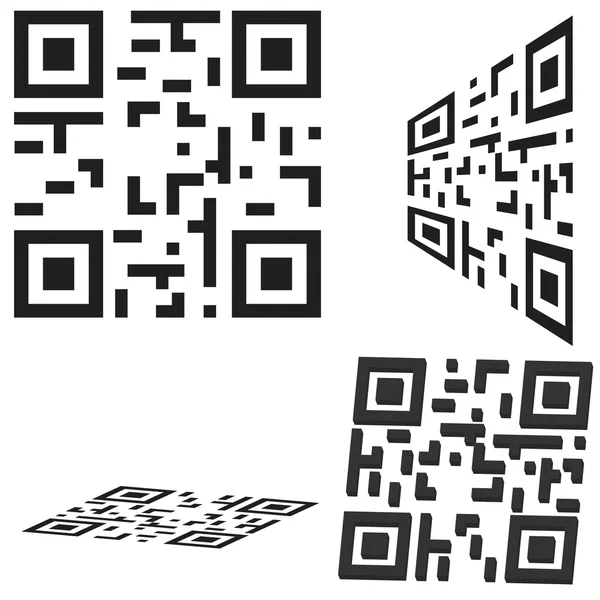 Set qr-code en flash-code — Stockvector