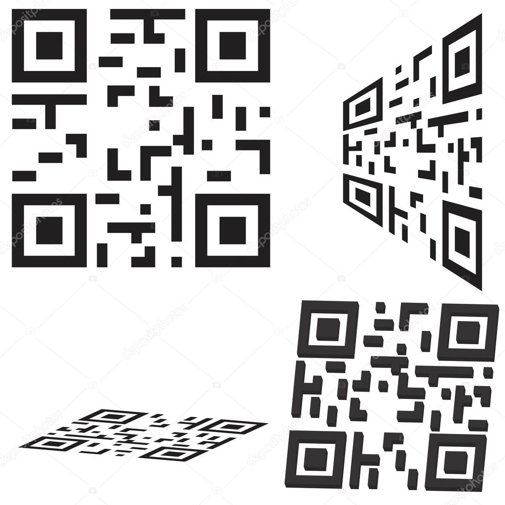 Set of qr code and flash code