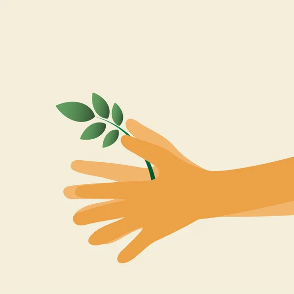 Ruce a ikona rostliny — Stockový vektor