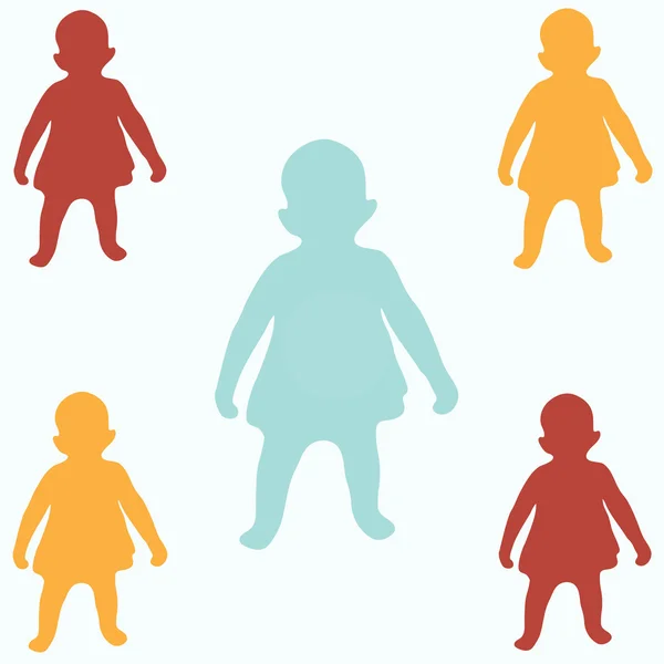 Silhouette colorate per bambini — Vettoriale Stock