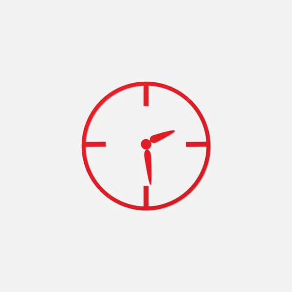 Vector red clock icon — Stock Vector