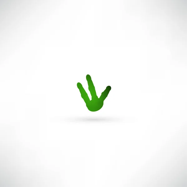 Icono de mano verde — Vector de stock