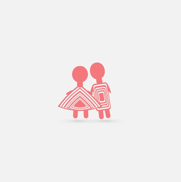 Iconos de hombre y mujer — Vector de stock