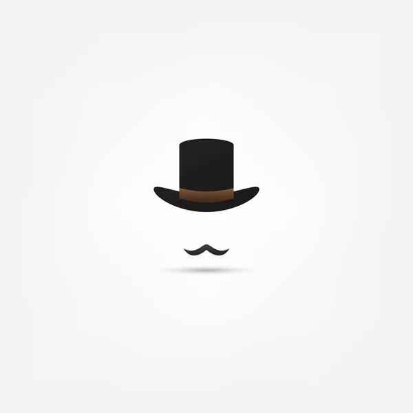 Bowler hat and moustache — Stock Vector