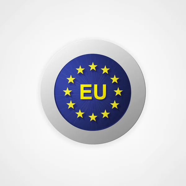 Pulsante Badge con Unione Europea — Vettoriale Stock