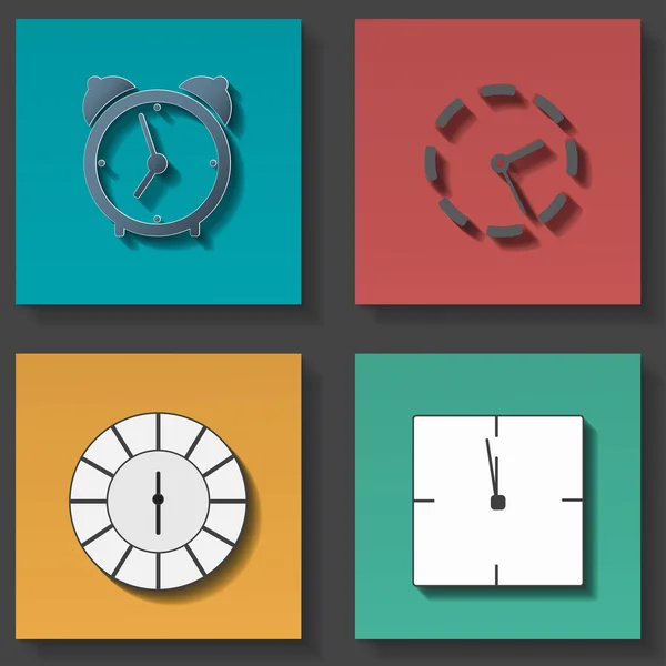 Conjunto de ícones de relógio — Vetor de Stock