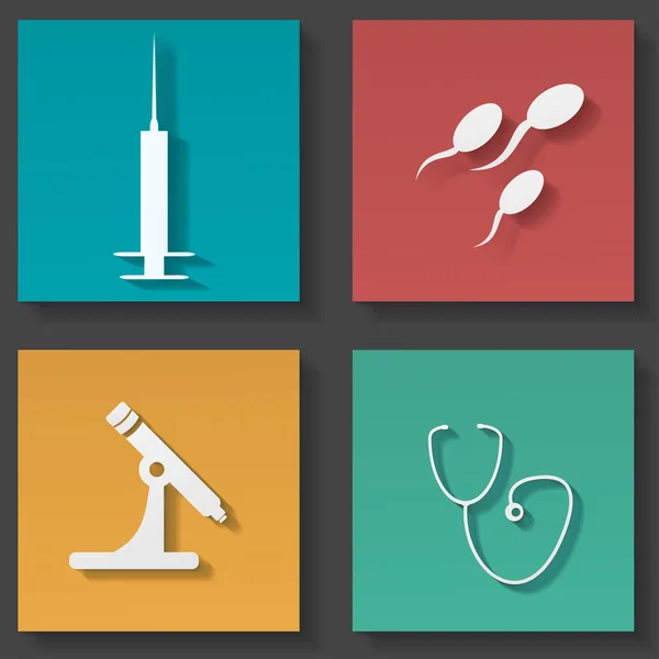 Medical sticker icons set — Stock Vector