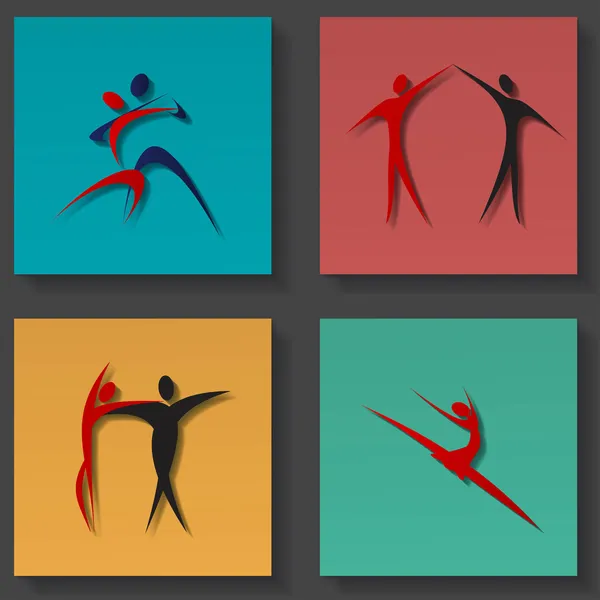 Ensemble d'icônes de danse — Image vectorielle