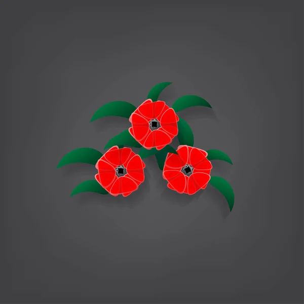 Flor roja — Vector de stock