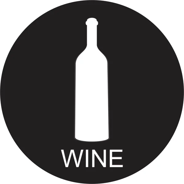 Une bouteille de vin et une icône en verre — Image vectorielle
