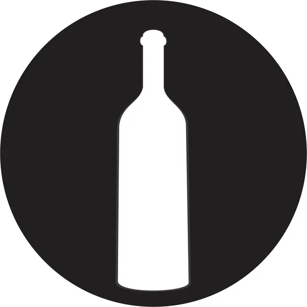 Una botella de vino y un icono de cristal — Archivo Imágenes Vectoriales