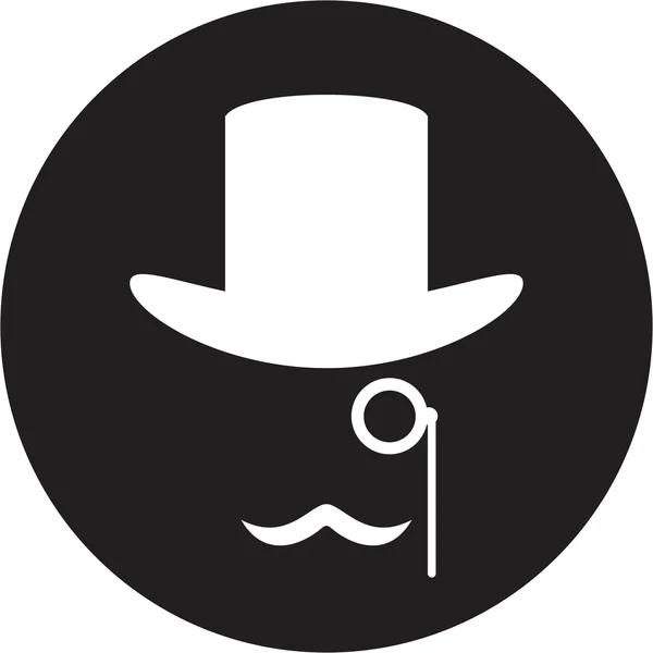 Bowler hat and moustache — Stock Vector