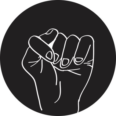 incir fico el işareti, ayrıntılı yazılmış satırlar illüstrasyon vektör.