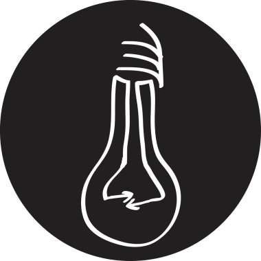 İlham konsepti olarak ampul şeklinde yaratıcı bir fikir. Vektör tasarım ögesi