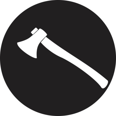 Beyaz arkaplanda baltayı ateşle