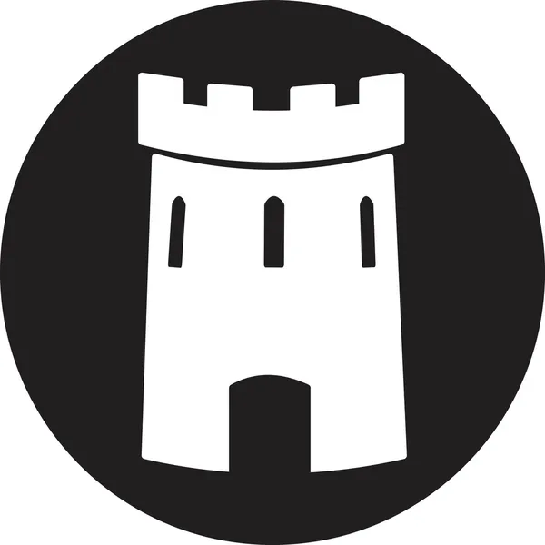 Medieval castle tower vector icon — Stock Vector