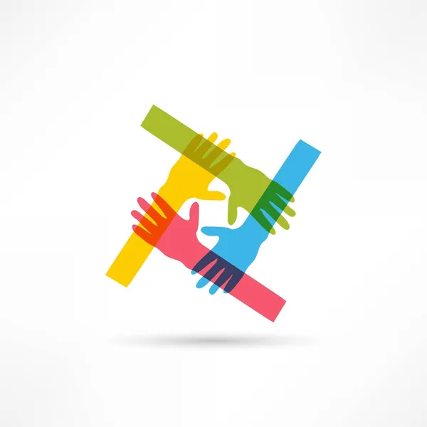 Hands connecting icon — Stock Vector